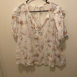 White floral blouse